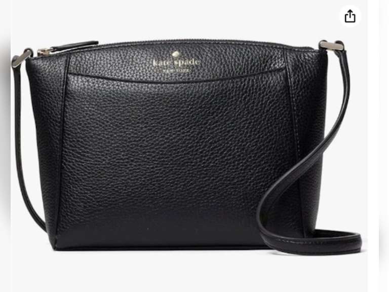 Kate Spade Monica Pebbled Leather Crossbody Bag Purse black WKR00258 70