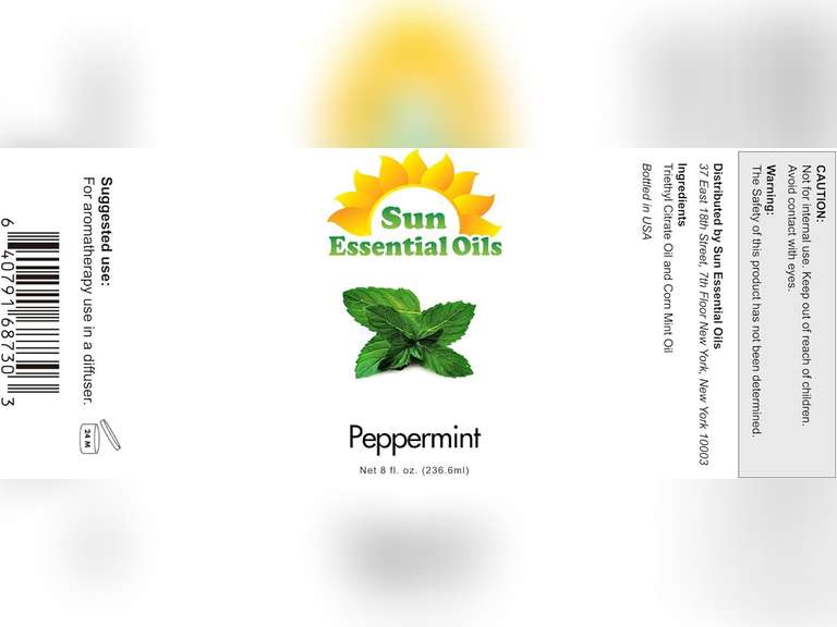 Sun Essential Oils - Peppermint Essential Oil (8 oz) with Dropper for Diffuser, Humidifier, Skin & Aromatherapy Body Massage, Candle & Soap Making for Home 13