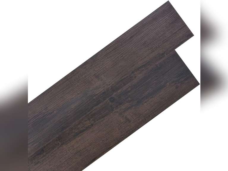 vidaXL Self-Adhesive PVC Flooring Planks- The Dark Brown, Waterproof, Antistatic, and Flame Retardant Floor Covering Mimicking Natural Wood Patterns and Textures (damage package) 115