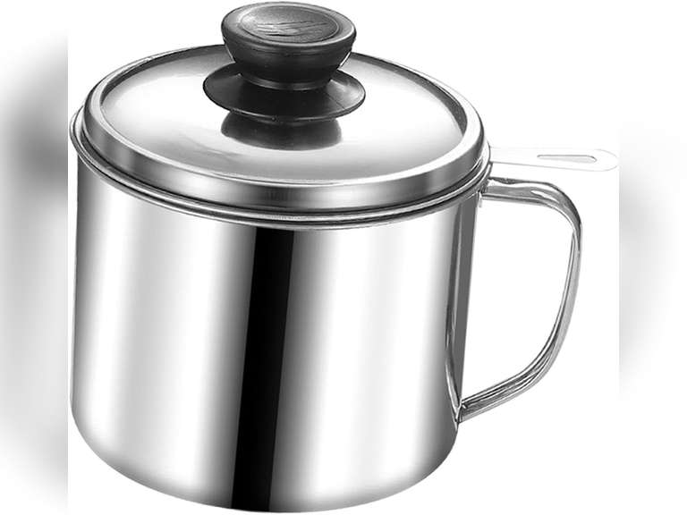 Bacon Grease Container Deep Fryer 1.3L Keeper with Handle Easily Refill Filter Pot Grease Strainer for Kitchen Household, with Lid 11