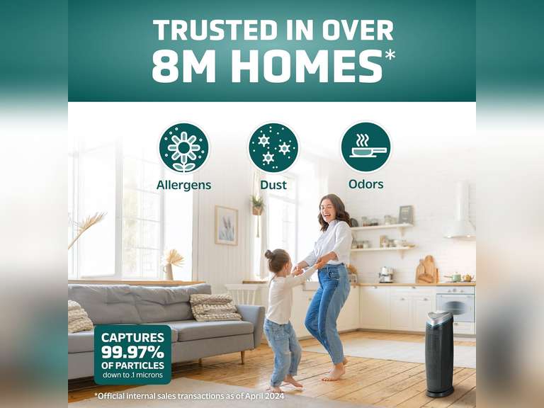 GermGuardian Air Purifier for Home with HEPA Pure Filter, for Wildfire Smoke, Pet Dander, Pollen, Odors, Large Rooms Up To 743 Sq. Ft., Removes 99.97% Pollutants, UV-C Light, 22", AC4825E, Gray 80
