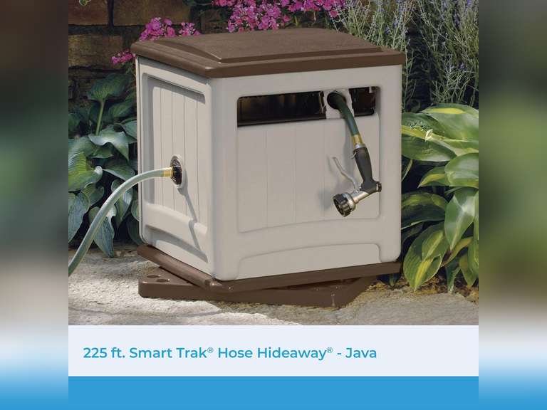 Suncast 225 ft. Swivel Hideaway Hose Reel with Hose Guide and Crank Handle, Mocha/Taupe 139