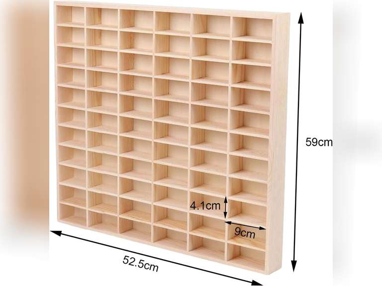 Wood Car Display Rack Toy, Book Organizer Shelf Shelves,Storage,Toys Storage Stand Organizer for Doll,Diecast Car,Collectibles Counter Store, 66 grids 80