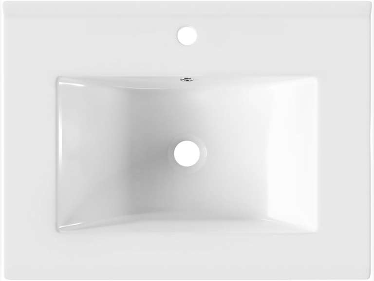 (Similar model) DeerValley DV-1V0096 Vanity Top Sink 24" Modern White Bathroom Vanity Top Rectangular Ceramic Sink with Single Faucet Hole 75