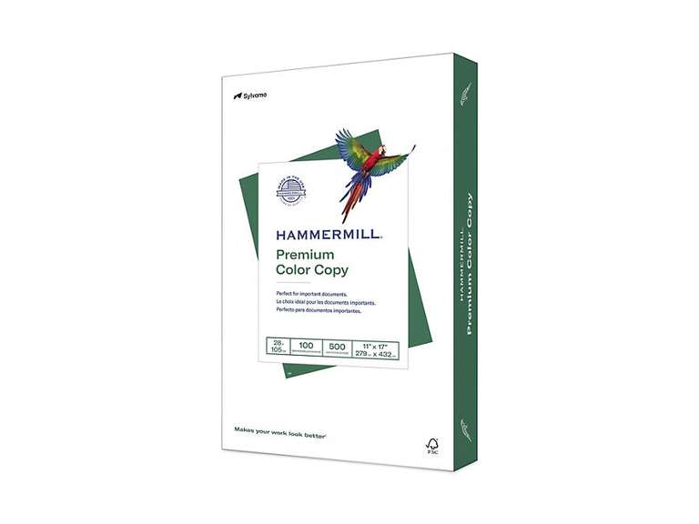 Hammermill - Color Copy Digital Paper, 28lb, 100 Bright, 11 x 17" - Ream 26