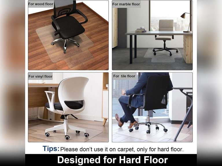 AiBOB Office Chair Mat for Hardwood Floor, 36 X 48 inches, Hard Floor Chair Mats Under Computer Desk, Easy Glide for Rolling Chairs, No Curling 27