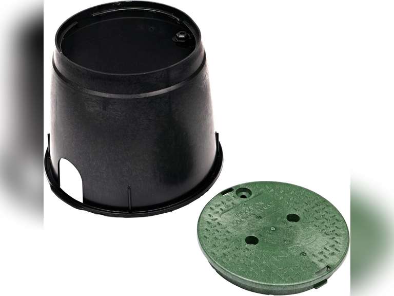 NDS 111BC Standard Series Round Valve Box Overlapping Cover-ICV, 10", Black/Green 25
