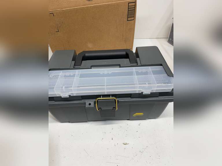 Plano 16 Inch Grab-N-Go Storage Box with Tray - Grey 28