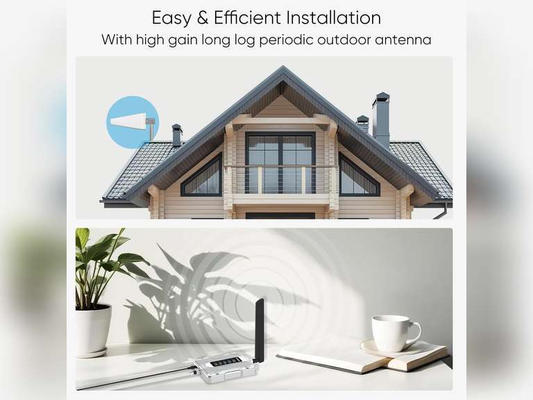 Amazboost Cell Phone Booster(similar model) with LCD Display for House, Boost 3G 4G LTE & 5G Data Up to 5,000 sq ft, Cell Signal Booster Canada Support All Canadian Carriers-Bell, Telus, Rogers, Fido Etc 277