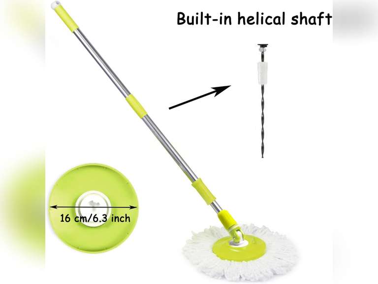 Spin Mop Pole Handle Replacement, Home Floor 360 Degrees Rotating Telescopic Replacement Handle Cleaning Tool Accessories Enhanced Thickened Version for Cleaning Home Bedroom Office (Green) 13