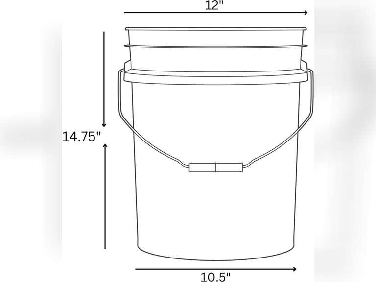 House Naturals 5 Gallon Premium HPDE Plastic Bucket - Made in USA Food Grade Storage Container, BPA Free All Purpose Pail (1, Red) 25