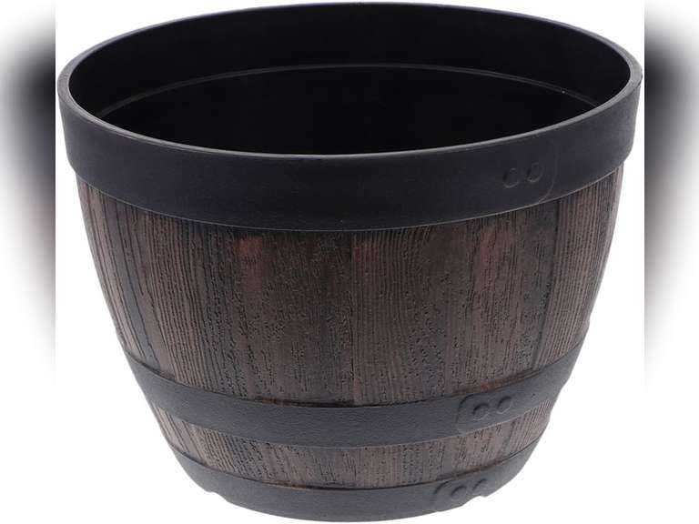 Whiskey Barrel Planter Plastic Barrel Flower Pot No Holes for Water Plants 19