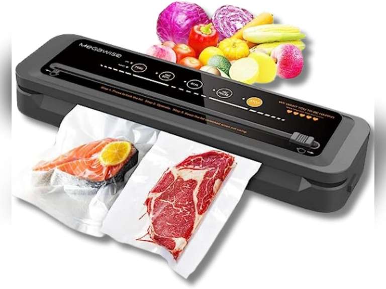 MegaWise Powerful and Compact Vacuum Sealer Machine One-Touch Automatic Food Sealer 28
