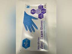 MED PRIDE Disposable Multipurpose Hand Protection Nitrile-Vinyl Blend Exam Gloves, Medium 100 - Powder, Latex & Rubber Free - Single Use Non-Sterile Protective Gloves 9