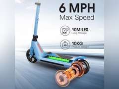 Electric Scooter for Kids Age of 6-10, Kick-Start Boost Kids Scooter with Adjustable Speed and Height, Kids Scooter with Flash Wheel & Deck Lights 96