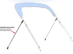 Eevelle Bimini Rear Support Poles Set of 2 with Mounting Hardware Heavy Duty Aluminum, Adjustable Length, Easy Installation, Foldable Design 43