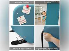 Freestanding Room Partition, Indoor Privacy Panel for Studio Apartment, Living Room, Bedrooms, Home Offices, Worksapces, Anti Scratch, 29"x65", Sapphire 116