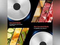 Meat Slicer, 200W Meat Slicer Machine for Home, DC Motor Quiet Deli Slicer with 2 Removable 7.5' Stainless Steel Blades, Adjustable Dial for 0-15mm, Electric Food Slicer for Meat, Cheese, Bread 129