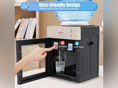 Hot and Cold Water Dispenser, 3/5 Gallon Top Loading Water Cooler, Electric Water Cooler Dispenser, Countertop Water Dispenser for Home Office Dormitory Use, 110V 550W 66