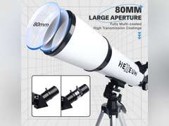 Telescope 80mm Aperture 600mm - Astronomical Portable Refracting Telescopes Fully Multi-Coated High Transmission Coatings AZ Mount with Tripod Phone Adapter, Wireless Control, Carrying Bag. 90
