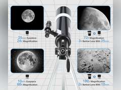 Telescope for Adults & Beginner Astronomers - 80mm Aperture 600mm Fully Multi-Coated High Transmission Coatings with AZ Mount Tripod Phone Adapter, Carrying Bag, Wireless Control. 90