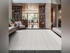 Modern Micro Loop Indoor Area Rugs for Living Room Bedroom Kitchen Geometric Striped Black-White 8x10 Luxury Durable Low and High Pile Non-Shedding Stain Resistant Soft Area Carpet 6*9 190