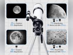 Telescope 80mm Aperture 600mm - Astronomical Portable Refracting Telescopes Fully Multi-Coated High Transmission Coatings AZ Mount with Tripod Phone Adapter, Wireless Control, Carrying Bag. 90