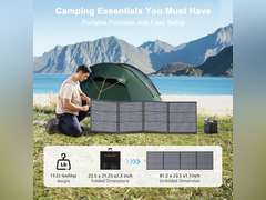220W Portable Solar Panel, Lightweight Foldable 40V Solar Panels Complete with an Adjustable Kickstand, IP67 Waterproof Charger for Outdoor Camping, Portable Power Station, Motorhome, RV 177