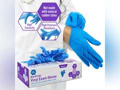 MED PRIDE Disposable Multipurpose Hand Protection Nitrile-Vinyl Blend Exam Gloves, Medium 100 - Powder, Latex & Rubber Free - Single Use Non-Sterile Protective Gloves 9