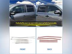 Door Window Moulding Trim Compatible with Nissan Titan 2016-2023, Stainless Lower Window Seal Strip, Car Outside Anti-Scratch Seal Belt, 4PCS 56