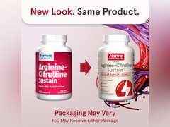 Jarrow Formulas Arginine-Citrulline Sustain , Dietary Supplement, Vascular Support Complex for Nitric Oxide Production and Cardiovascular Health, 120 Tablets, 60 Day Supply, exp 06/27 23