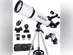 Telescope 80mm Aperture 600mm - Astronomical Portable Refracting Telescopes Fully Multi-Coated High Transmission Coatings AZ Mount with Tripod Phone Adapter, Wireless Control, Carrying Bag. 90