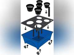 Emsco Group 2370 Hydropickers Compact 24 x 20 Footprint Mobility Provided by Casters Non-Electric Hydroponics Grow Box, Cobalt Blue (color black) 88