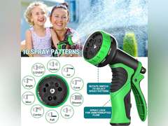 100 ft Expandable Garden Hose - Kink Free Flexible Water Hose 100ft with 10 Pattern Spray Nozzle, 3/4 Solid Brass Connectors, Retractable Lightweight Expanding Hose 44