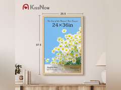 24x36 Poster Frame 4 Pack, Natural Oak Wood, Wall Gallery Picture Frame 130