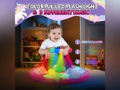 Unicorn Sit and Spin, GODELAIF Sit and Spin Toy 360 Spinning Stool Seat Sensory Toys Christmas Birthday Gift with Music & LED Lights for Toddlers Girls 2, 3, 4, 5 Years Old 46