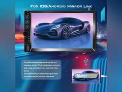 Double Din Car Stereo with Bluetooth,7 Inch Touch Screen Car Stereo,MP5 Car Radio Touchscreen with Backup Camera,Remote Control,Support Mirror Link,USB/TF/AUX/SWC,AM/FM Car Audio Receivers 50