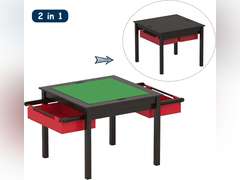 UTEX 2 in 1 Kids Construction Play Table with Storage Drawers and Built in Plate (Espresso) 87