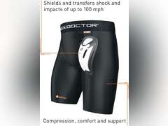 Shock Doctor Compression Shorts Men, Protective Bio-Flex Cup, Moisture-Wicking, Vented Protection. Adult Men Sizes. 20