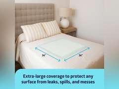 Medline Heavy Absorbency 36" x 36" Quilted Bed Pads, Large Disposable Underpads, 50 Per Case, Fluff and Polymer Core, Great Protection for Beds, Furniture, Surfaces 57