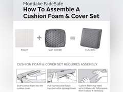 Classic Accessories 62-024-GREY-EC Montlake FadeSafe Quilted Back Cushion, Grey, 21" W x 20" Thick x 4" D 56