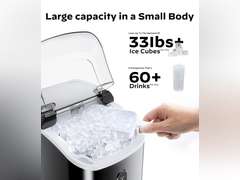 Nugget Ice Maker Countertop, Silonn Chewable Pellet Ice Machine with Self-Cleanin Function, 33lbs/24H Portable Ice Makers for Home Kitchen Officce, Black 188