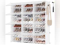 SONGMICS Shoe Rack Organizer, 8-Tier Shoe Storage Cabinet for Closet and Entryway, Holds 48 Pairs of Shoes, Adjustable,White ULPC040W01 82