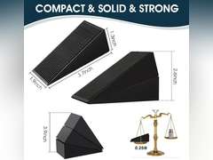 4 Pack Heavy Duty Black Rubber Door Stops - Compact Solid Door Wedge Door Stopper, 1.3 Inches High, Stackable & Non-Slip, This Door Stop Wedge is Suitable for Most Door Gaps. 15