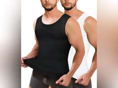 TAILONG Compression Shirts for Men Slimming Body Shaper Vest Tank Top Undershirt Tummy Control Shapewear size XL 27