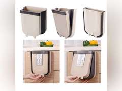 Foldable Hanging Cabinet Trash Can, Wall-Mounted Collapsible Waste Bin for Kitchen, Bathroom, Car, Bedroom, Space-Saving Portable Garbage Holder 104