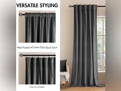 (Similar)Grey Velvet Curtains 84 inches 2 Panels - Luxury Blackout Curtains for Bedroom Living Room Thermal Insulated Super Soft Window Drapes Rod Pocket & Back Tab, W52 x L84 inches 46