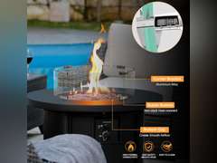 BALI OUTDOORS Fire Pit Wind Guard, 18.5 x 18.5 x6 Inch Clear Tempered Glass Flame Guard with Hard Aluminum Corner Brackets, Fits for Round Outdoor Fire Pit 80