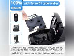 6-Pack Dymo D1 Label Tape 45013 Black on White 1/2 Inch x 23 Feet Compatible for DYMO LabelManager 160 280 210D 360D 420P Wireless PnP 220P 260P 500TS 450DUO 14