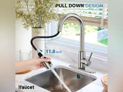 Kitchen Faucets, Kitchen Faucet with Pull Down Sprayer, High Arc Single Handle Kitchen Sink Faucet with Water Lines, Brushed Nickel Kitchen Faucet with Sprayer, RV Sink faucets 40